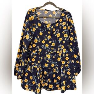 BloomChic Floral Print Ruffle Tier Blouse